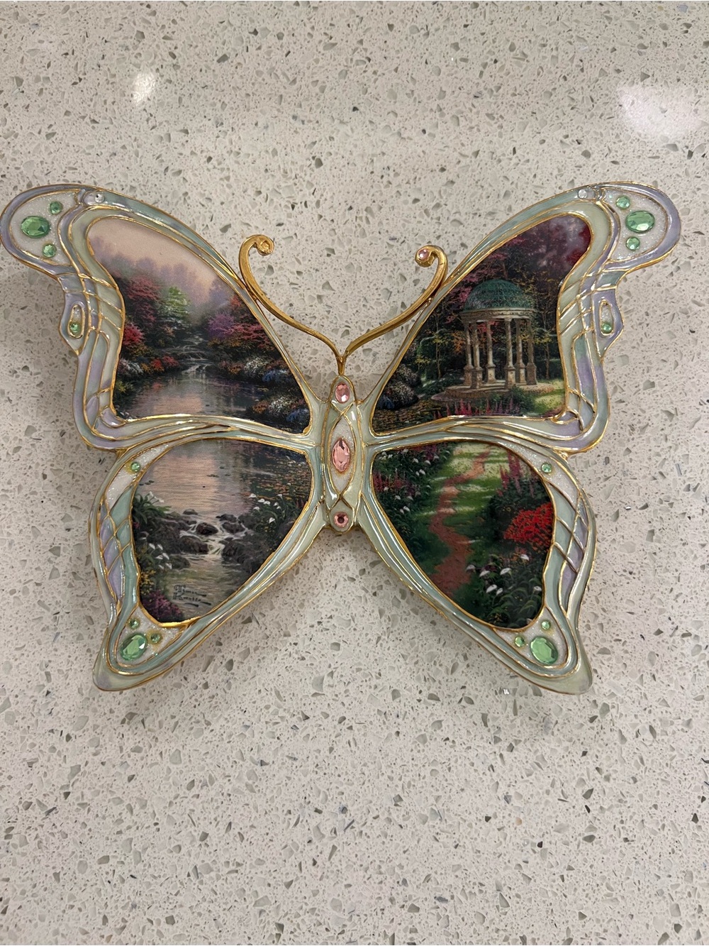 Thomas Kinkade Garden of Prayer Wings of Beauty Butterfly Porcelain